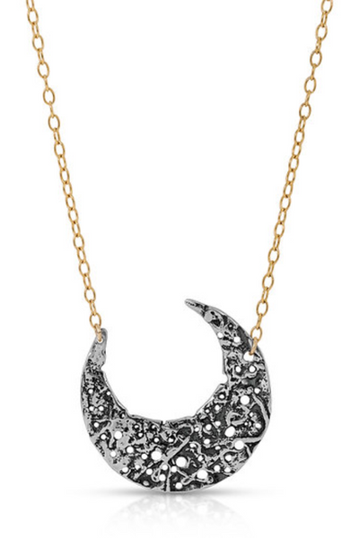 Buy Moon Necklace, Silver Crescent Necklace, Half Moon Necklace, Large  Charm Boho Necklace Online in India - Etsy